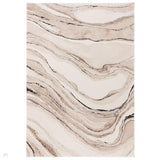 Mirage Quartz Modern Abstract Soft Hi-Lo Textured High-Density Pile Ivory/Beige/Taupe/Grey/Charcoal Rug