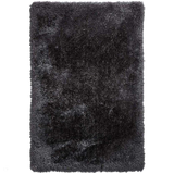 Montana Luxury Super Plush Heavyweight High-Density Hand-Woven Soft High-Pile Plain Polyester Tonal Textured Shimmer Shaggy Dark Grey Rug