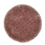 Montana Luxury Super Plush Heavyweight High-Density Hand-Woven Soft High-Pile Plain Polyester Tonal Textured Shimmer Shaggy Rose Round Rug