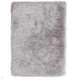Montana Luxury Super Plush Heavyweight High-Density Hand-Woven Soft High-Pile Plain Polyester Tonal Textured Shimmer Shaggy Silver Rug