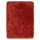 Montana Luxury Super Plush Heavyweight High-Density Hand-Woven Soft High-Pile Plain Polyester Tonal Textured Shimmer Shaggy Terracotta Rug