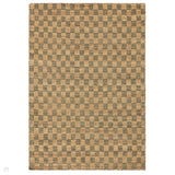 Naturi Jute Check Hand-Woven Textured Lightweight Flatweave Olive Green Rug