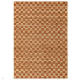 Naturi Jute Check Hand-Woven Textured Lightweight Flatweave Rust Rug