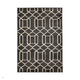 Newport Lattice Modern Geometric Lattice Soft Carved Durable Short Pile Charcoal Grey Rug