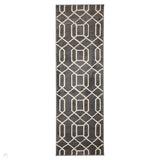 Newport Lattice Modern Geometric Lattice Soft Carved Durable Short Pile Charcoal Grey Runner