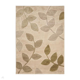 Newport Leaf Modern Floral Botanical Soft Carved Durable Short Pile Beige/Green/Taupe Rug
