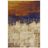 Nova NV04 Distress Modern Abstract Durable Easy-Care Polypropylene Short Pile Orange Rug