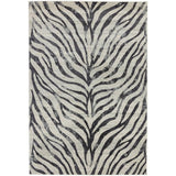 Nova NV27 Zebra Modern Abstract Durable Easy-Care Polypropylene Short Pile Ivory/Grey/Black Rug