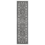 Obsidian Classic OBS32 Traditional Medallion Border Durable Easy-Care Low-Profile Short Pile Mid Grey/Charcoal/Ivory/Taupe/Black/Steel Grey Runner