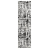 Obsidian Oblique OBS34 Modern Abstract Durable Easy-Care Low-Profile Short Pile Ivory/Charcoal/Light Grey/Black Runner