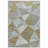 Orion OR12 Blocks Modern Geometric Distressed Textured Soft-Touch Metallic Shimmer Yellow/Grey/Silver/Cream Rug