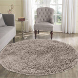 Oxford OXF00 Plain Plush Soft Stain-Resistant Textured Polypropylene Shaggy Light Beige Round Rug