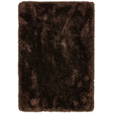 Plush Luxury Super Thick Heavyweight High-Density Hand-Woven Soft High-Pile Plain Polyester Tonal Textured Metallic Shimmer Shaggy Dark Chocolate Rug