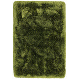 Plush Luxury Super Thick Heavyweight High-Density Hand-Woven Soft High-Pile Plain Polyester Tonal Textured Metallic Shimmer Shaggy Green Rug