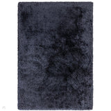 Plush Luxury Super Thick Heavyweight High-Density Hand-Woven Soft High-Pile Plain Polyester Tonal Textured Metallic Shimmer Shaggy Navy Blue Rug