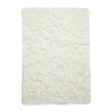 Polar Plush Plain Super Soft Fluffy Faux Fur Feel Textured Ultra Fine Yarn Acrylic Hand-Tufted Wispy Long Strand Shaggy Ivory Rug