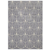 Portland 750 N Modern Geometric Carved Durable Short Pile Grey/Cream Rug