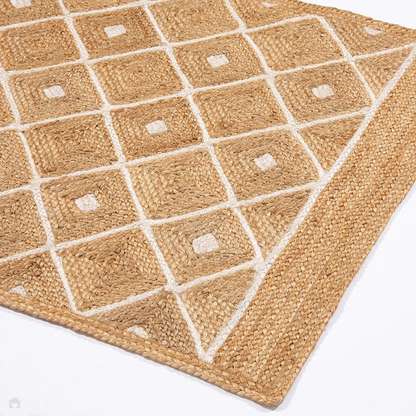 On Sale Prestbury HandWoven Diamond Flatweave Jute Natural/Bleach Rug