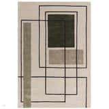 Reef RF21 Outline Modern Geometric Hand-Woven Wool Beige/Khaki/Charcoal Rug
