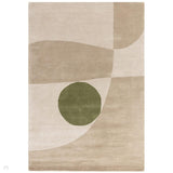 Reef RF31 Horizon Modern Geometric Hand-Woven Wool Natural/Beige/Green Rug