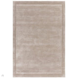 Rise Modern Plain Hi-Low Border Tonal Shimmer Hand-Carved High-Density Heavyweight Wool & Viscose Blend Sand Rug