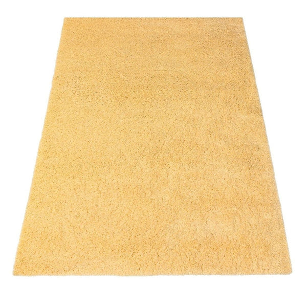 Ritchie Plush Soft Chunky Yarn Plain Polypropylene Shaggy Yellow Rug Lowest Price £59.52 Rug Love