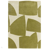 Romy 04 Kite Modern Irregular Geometric Shapes Hand-Woven Soft Wool-Feel Eco Fibre Sage Green/Cream Rug