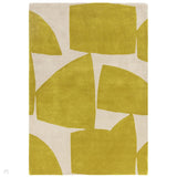 Romy 06 Kite Modern Irregular Geometric Shapes Hand-Woven Soft Wool-Feel Eco Fibre Chartreuse Yellow/Cream Rug