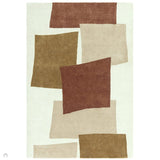 Romy 13 Papercut Modern Overlapping Rectangles Hand-Woven Soft Wool-Feel Eco Fibre Rust Red/Beige/Ivory Rug