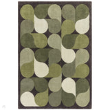 Romy 15 Jive Modern Layered Teardrop Hand-Woven Soft Wool-Feel Eco Fibre Green/Cream/Grey Rug