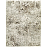 Rossa ROS03 Modern Abstract Distressed Durable Easy-Care Ribbed Textured Low Profile Short Pile Flatweave Ivory/Grey Rug