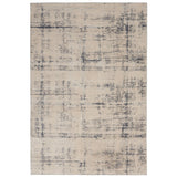 Rustic Textures RUS06 Modern Abstract Distressed Shimmer Carved Hi-Low Textured Durable Polyblend Short-Pile Ivory/Blue/Beige/Charcoal Grey Rug
