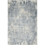 Rustic Textures RUS06 Modern Abstract Distressed Shimmer Carved Hi-Low Textured Durable Polyblend Short-Pile Steel Blue-Grey/Beige/Ivory/Taupe/Slate Blue Rug