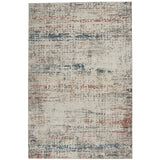 Rustic Textures RUS14 Modern Abstract Distressed Shimmer Carved Hi-Low Textured Durable Polyblend Short-Pile Light Grey/Beige/Ivory/Rust/Blue/Multicolour Rug
