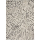 Rustic Textures RUS17 Modern Abstract Distressed Shimmer Carved Hi-Low Textured Durable Polyblend Short-Pile Ivory/Grey Rug