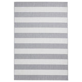 Santa Monica 48644 Striped Durable Stain-Resistant Weatherproof Flatweave In-Outdoor Grey/Light Beige Rug