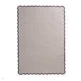 Scalloped Elsie Modern Plain Scalloped Border Hand-Woven Wool Natural/Brown Rug