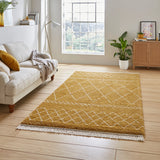 Scandi-Boho RL02 Modern Moroccan Berber Soft Plush Shaggy Ochre Rug