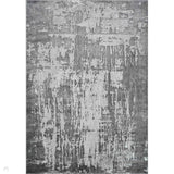 Serenity 211 SRN11 Modern Abstract Distressed Metallic Shimmer Soft Textured Hi-Lo Polyblend Short Pile Charcoal Grey/Mid Grey/Soft Silver Grey/Ivory Rug