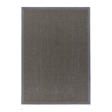 Sisal Border Plain Hand-Woven Textured Natural Fibre Flatweave Dark Grey/Grey Border Rug