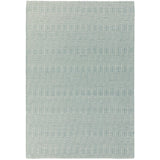 Sloan Modern Duo-Tone Geometric Diamond Hand-Woven Soft-Touch Durable Textured Wool & Cotton Blend Flatweave Duck Egg/Cream Rug