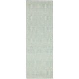 Sloan Modern Duo-Tone Geometric Diamond Hand-Woven Soft-Touch Durable Textured Wool & Cotton Blend Flatweave Duck Egg/Cream Runner