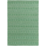 Sloan Modern Duo-Tone Geometric Diamond Hand-Woven Soft-Touch Durable Textured Wool & Cotton Blend Flatweave Green/Cream Rug