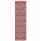 Sloan Modern Duo-Tone Geometric Diamond Hand-Woven Soft-Touch Durable Textured Wool & Cotton Blend Flatweave Marsala Red/Cream Runner