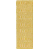 Sloan Modern Duo-Tone Geometric Diamond Hand-Woven Soft-Touch Durable Textured Wool & Cotton Blend Flatweave Mustard/Cream Runner