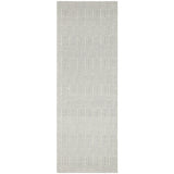 Sloan Modern Duo-Tone Geometric Diamond Hand-Woven Soft-Touch Durable Textured Wool & Cotton Blend Flatweave Silver Grey/Cream Runner