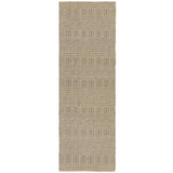 Sloan Modern Duo-Tone Geometric Diamond Hand-Woven Soft-Touch Durable Textured Wool & Cotton Blend Flatweave Taupe/Cream Runner
