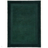 Stacked Border Dark Green Rug