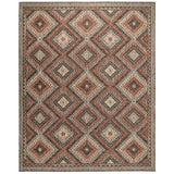Sumac SUM101 Modern Geometric Diamond Durable Stain-Resistant Weatherproof Flatweave In-Outdoor Brown/Rust Rug