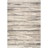 Sustainable Trends SUT03 Modern Abstract Horizontal Stripe Hi Low Textured Soft Recycled Polyester Low Profile Durable Short Pile Taupe Beige/Ivory/Grey/Charcoal Rug